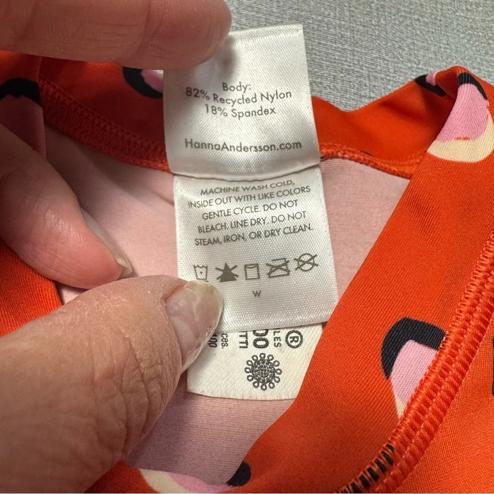 Hanna Andersson Swim Rashguard Long Sleeve Orange Top Size 3T